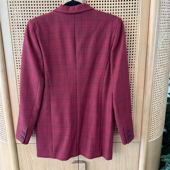 Ganni Red Plaid Blazer - Picture 3 of 5